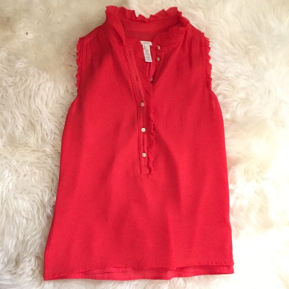 Jcrew silk sleeveless top in Poppy! - Picture 1 of 2